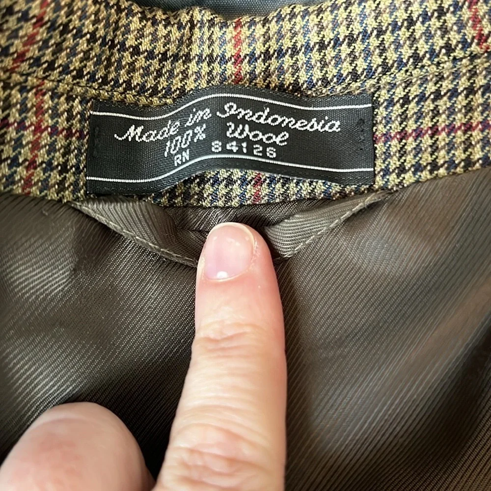 Stanley Blacker Brown Plaid Blazer Size 43R